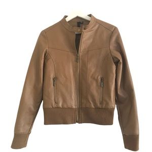 Faux Leather Bomber Jacket